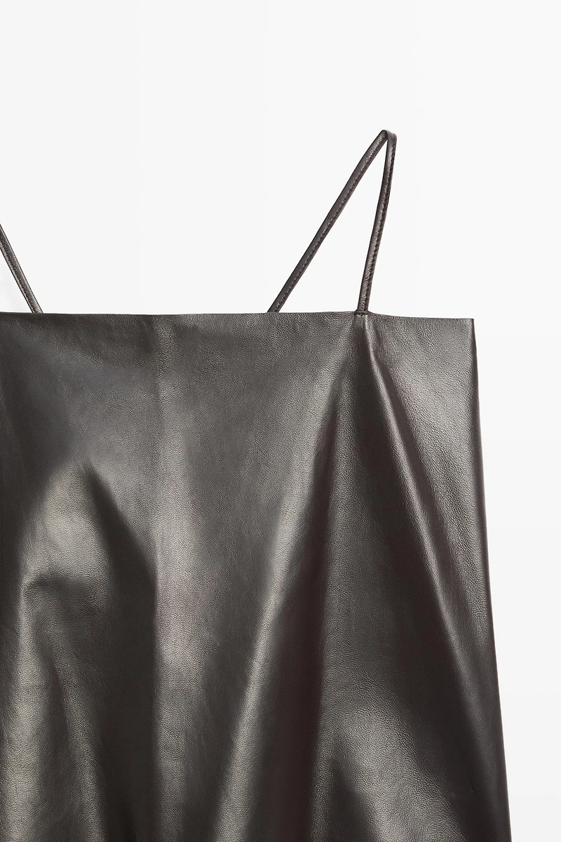 Nappa leather strappy top with back detail