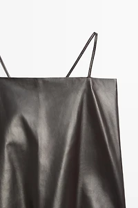 Nappa leather strappy top with back detail
