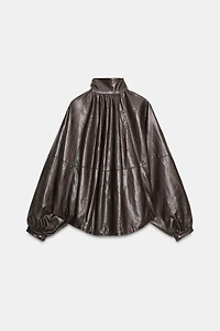 ZW COLLECTION FAUX LEATHER BOMBER JACKET