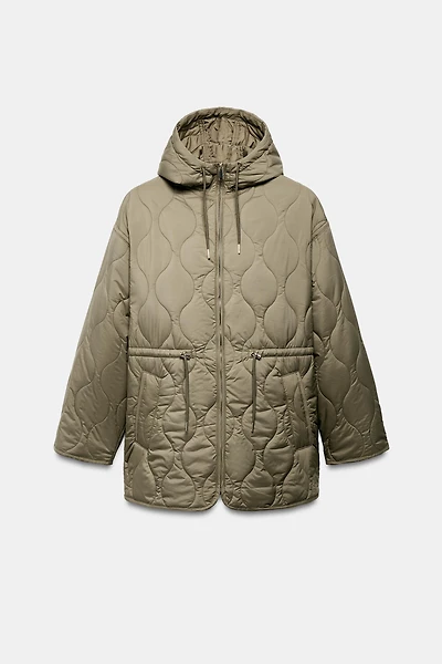 WATER REPELLENT HOODED PUFFER JACKET