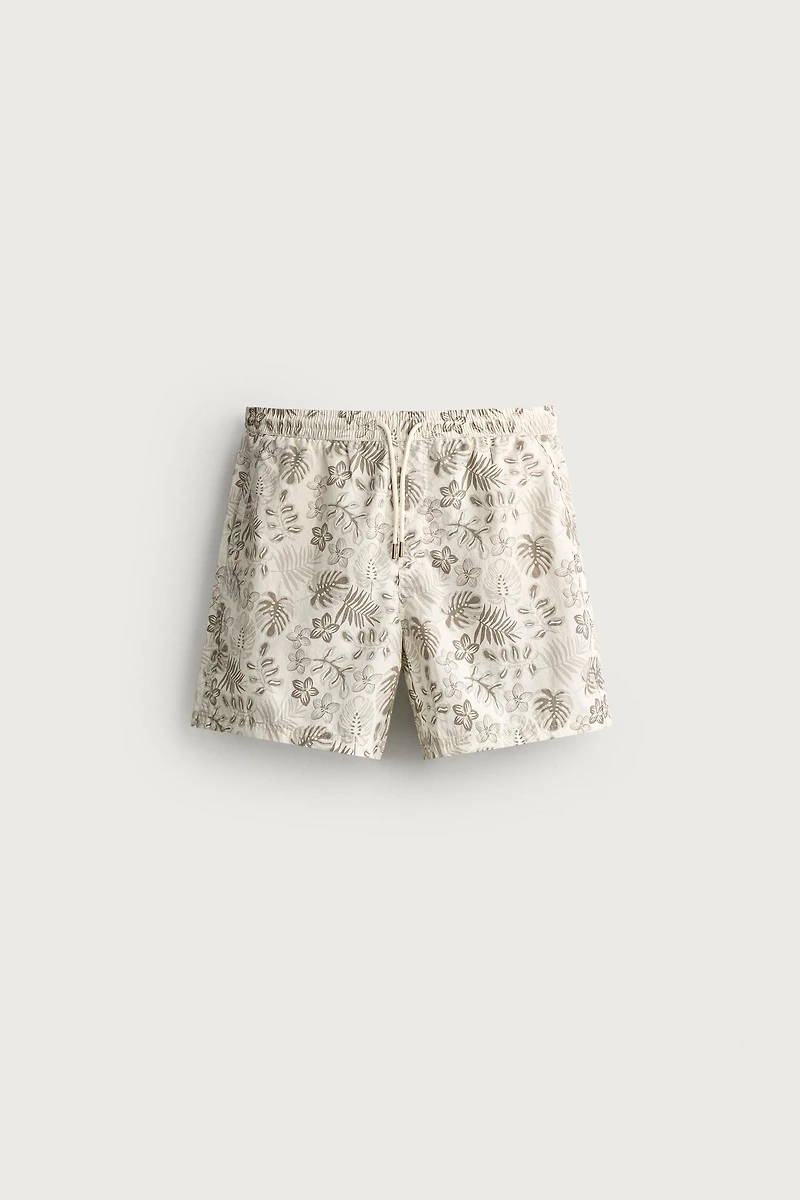 MAILLOT DE BAIN LONG À IMPRIMÉ FLORAL