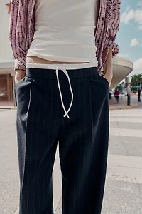 PANTALON LARGE À DOUBLE TAILLE