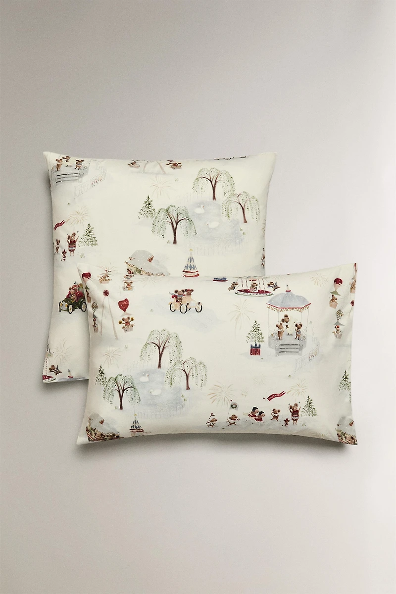 CHILDREN'S CHRISTMAS MICE PILLOWCASE