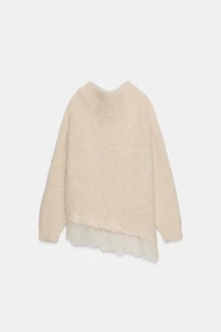 COMBINATION LACE KNIT JUMPER