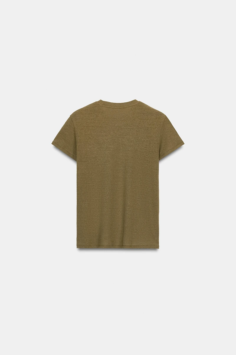 SHORT SLEEVE LINEN BLEND T-SHIRT