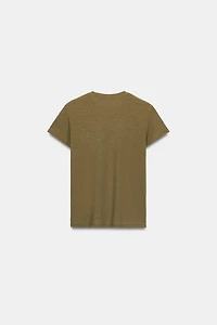 SHORT SLEEVE LINEN BLEND T-SHIRT