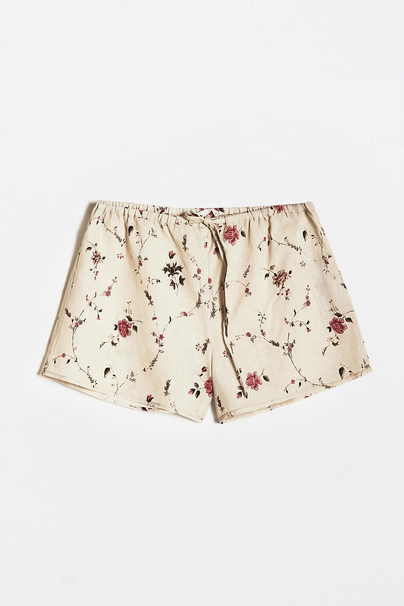 SHORT COTON ET LIN FLEURS | KATHARINE POLE