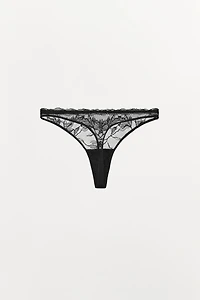 FLORAL EMBROIDERED THONG