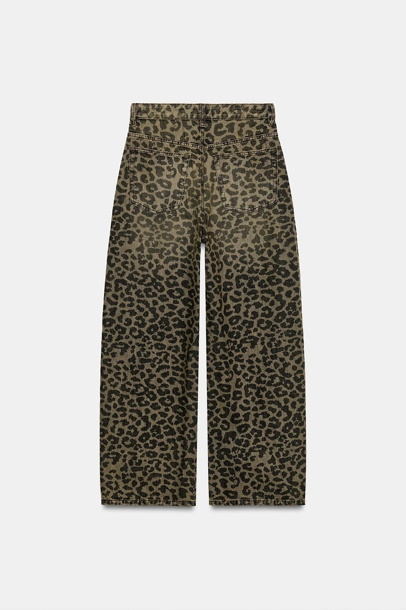 TRF BAGGY ANIMAL PRINT JEANS