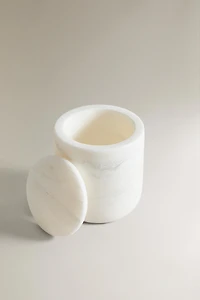 POT DE RANGEMENT SALLE DE BAIN MARBRE BLANC