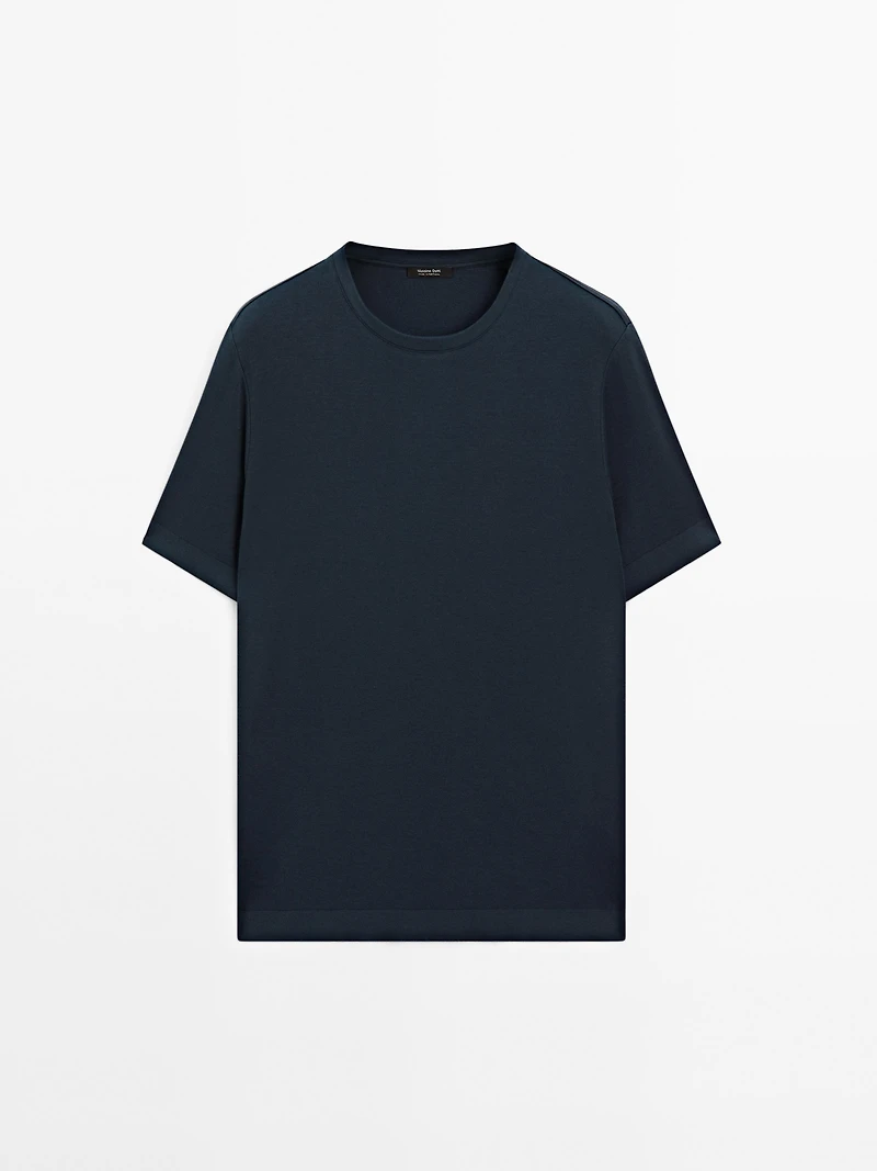 T-shirt finition bord-côte 100 % coton