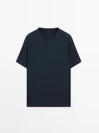 T-shirt finition bord-côte 100 % coton