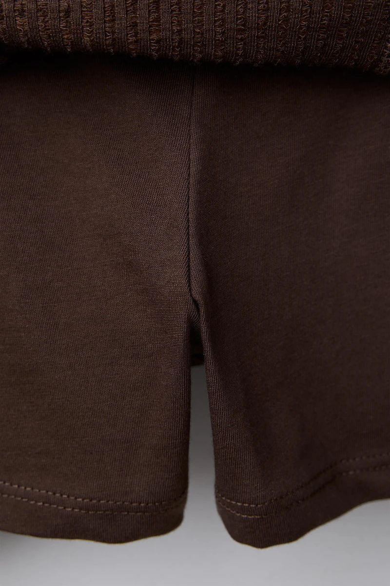 RIBBED RUFFLE SKORT