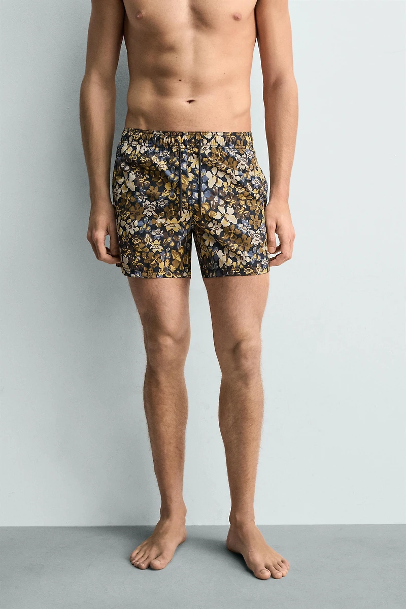 MID-LENGTH FLORAL PRINT SWIMSUIT