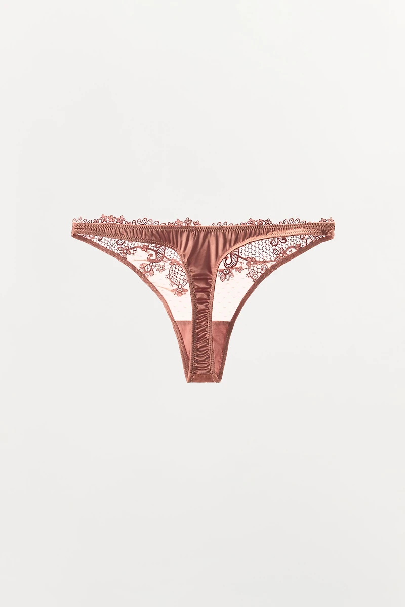 EMBROIDERED THONG