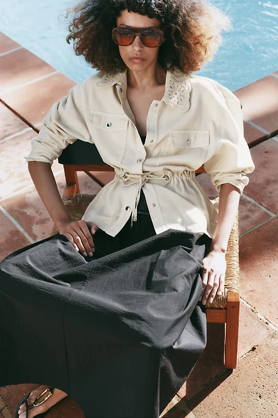 CROCHET LAPEL SAFARI JACKET