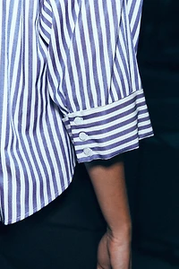 STRIPED POPLIN SHIRT WITH WIDE SLEEVES