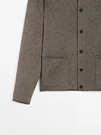 Cotton blend knit cardigan