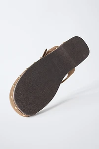 SPLIT LEATHER CLOGS