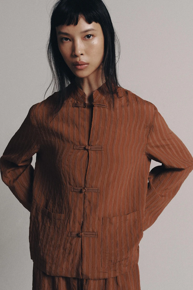 CHEMISE À RAYURES ET BRANDEBOURGS ZW COLLECTION