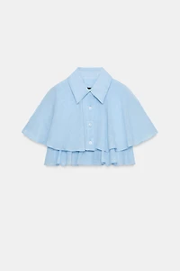 RUFFLED CROP SHIRT