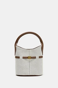 MINI CANVAS BUCKET BAG WITH BUCKLE