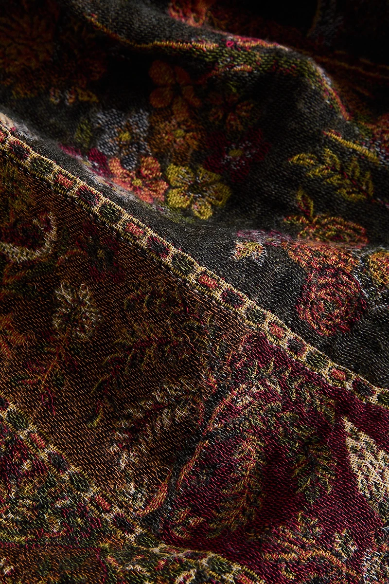 FLORAL JACQUARD BLANKET