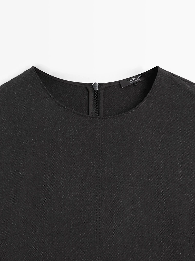 Midi dress with brooch detail