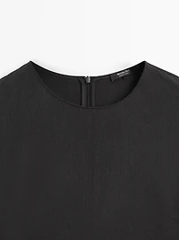 Midi dress with brooch detail