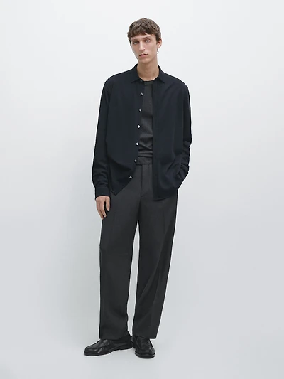 Regular fit melange shirt