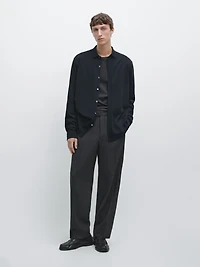 Regular fit melange shirt