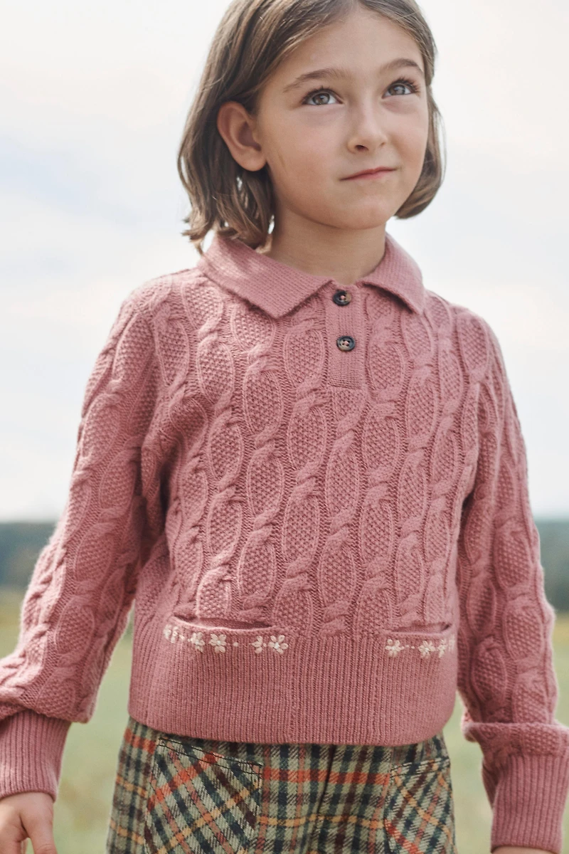 POLO EN MAILLE À TORSADES LAINE ÉDITION LIMITÉE