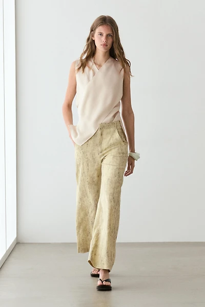 Ramie blend trousers