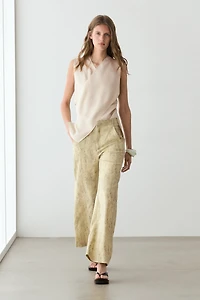 Ramie blend trousers
