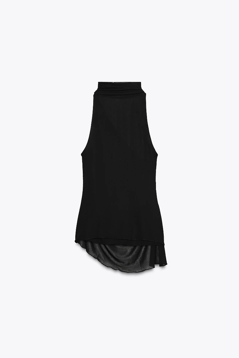 SHEER HALTER TOP