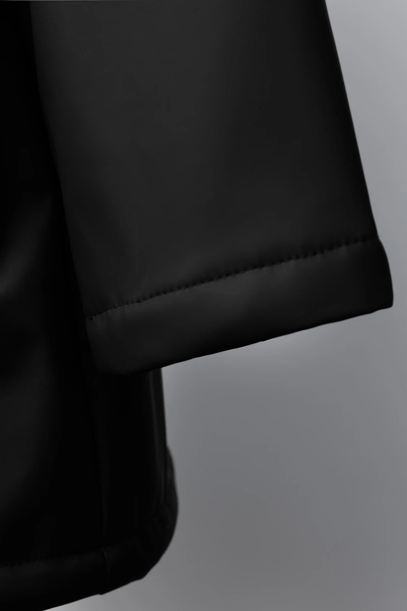 WATER REPELLENT FAUX FUR LINED RUBBERIZED JACKET