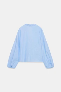 RUFFLED POPLIN BLOUSE