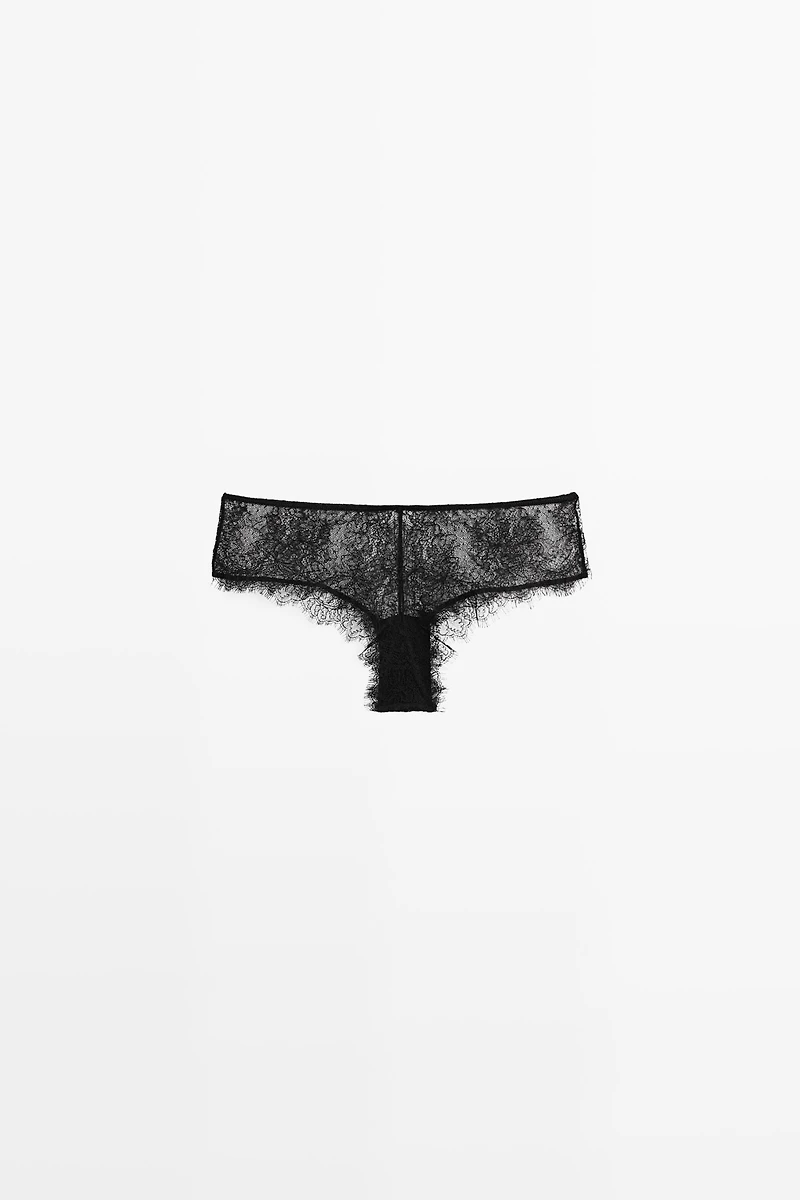 Scalloped lace culotte briefs