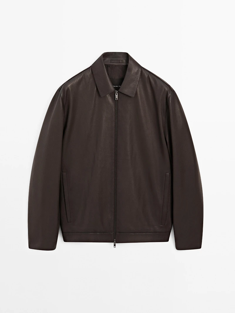 Cowhide nappa leather jacket