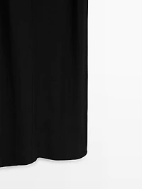 Ramie blend strappy midi dress