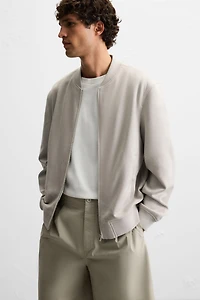 FAUX SUEDE BOMBER JACKET