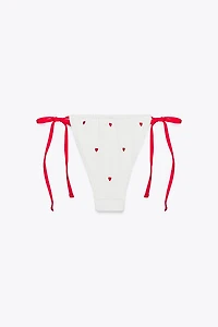 EMBROIDERED ELASTIC BIKINI BOTTOMS