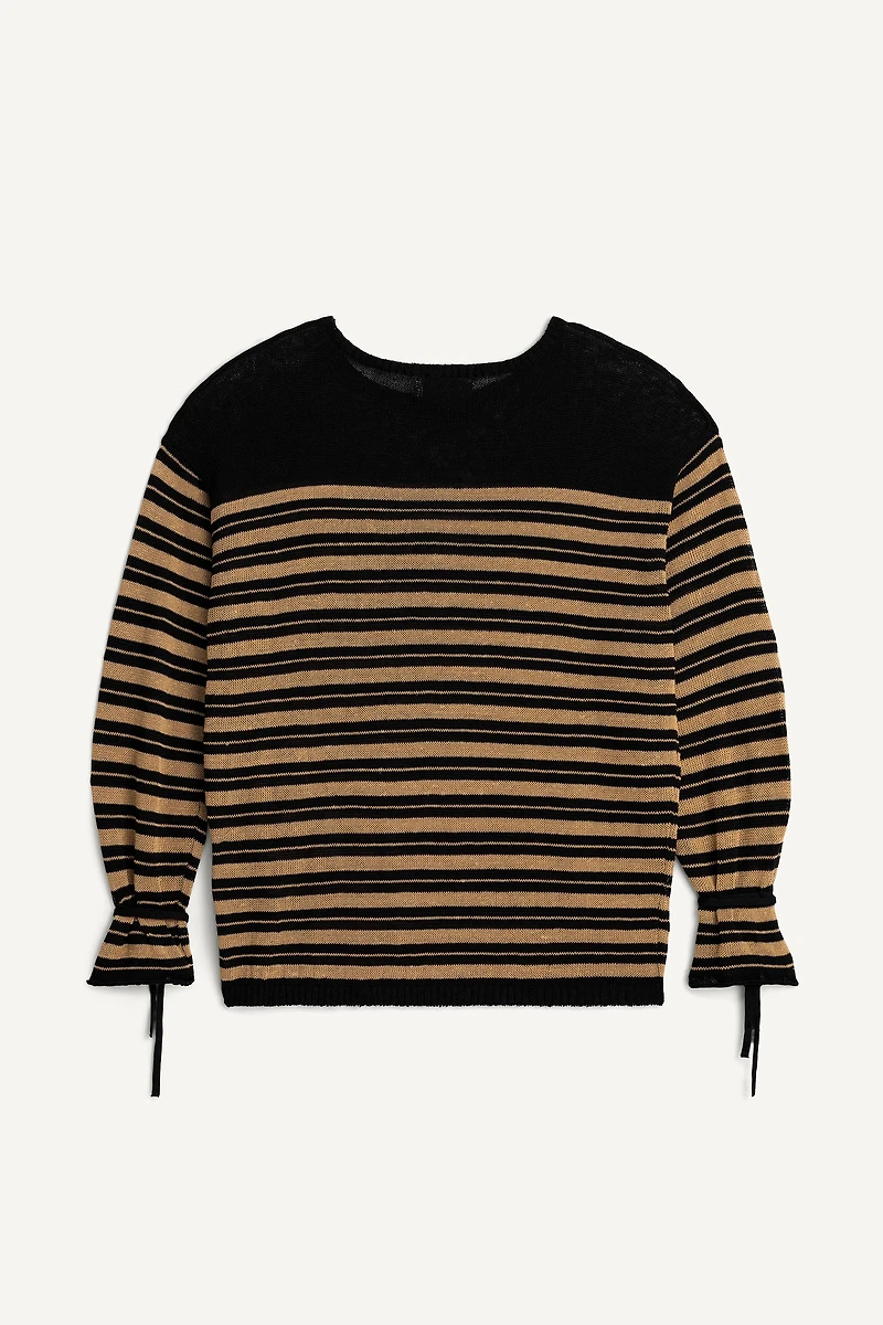 STRIPED LINEN - VISCOSE JUMPER