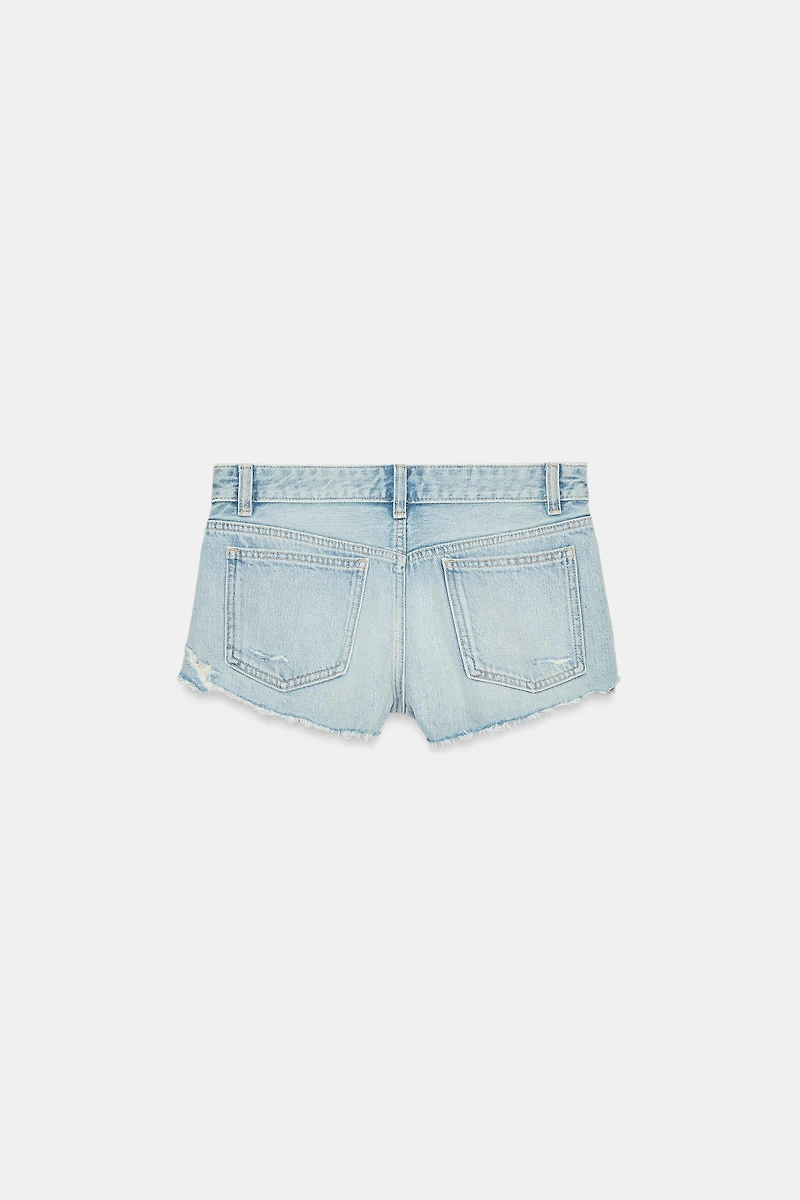 SHORT EN DENIM TRF DÉCHIRÉ TAILLE MOYENNE
