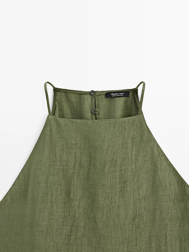 Linen blend halter top