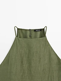 Linen blend halter top
