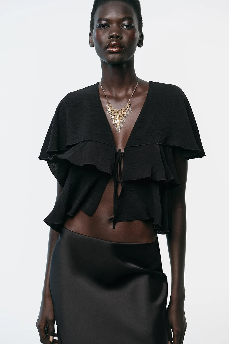 RUFFLED CAPE TOP