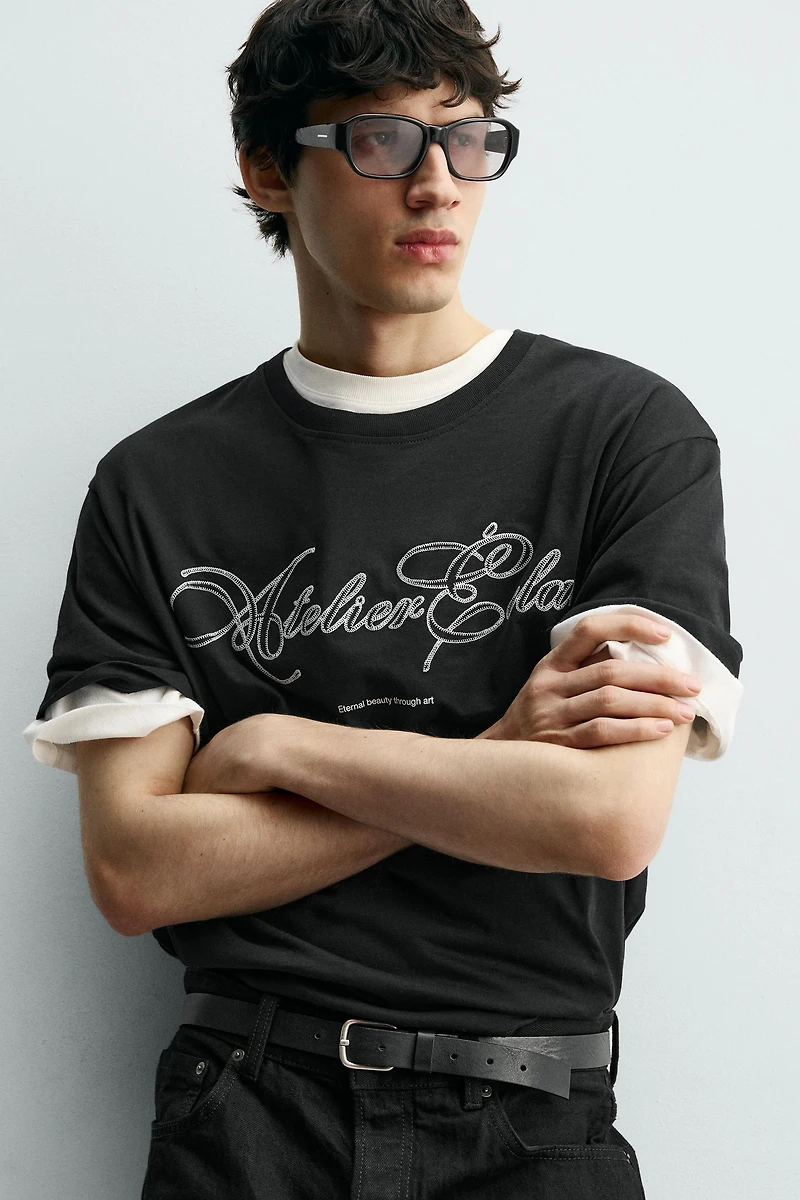 T-SHIRT BRODERIE INSCRIPTION