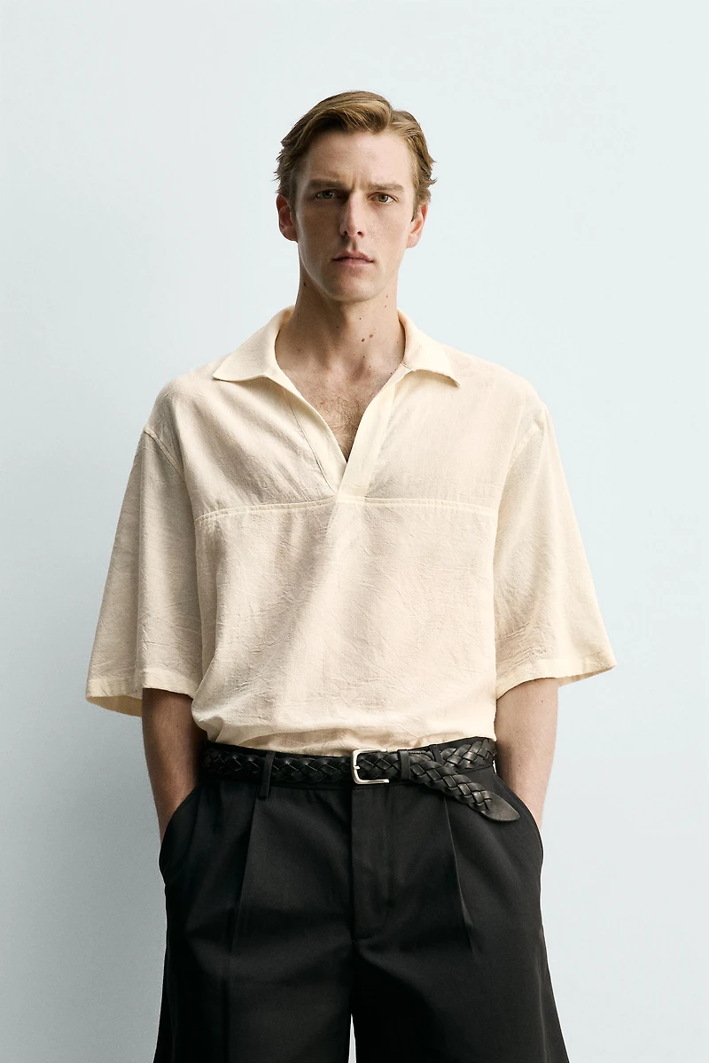 COTTON VISCOSE BLEND POLO SHIRT