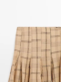 Check print godet midi skirt - STUDIO